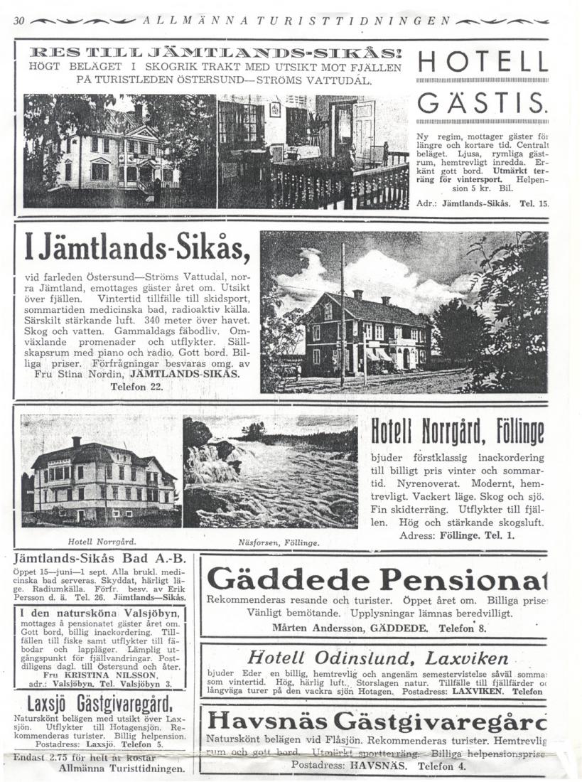 från allmänna turisttidningen (1933)